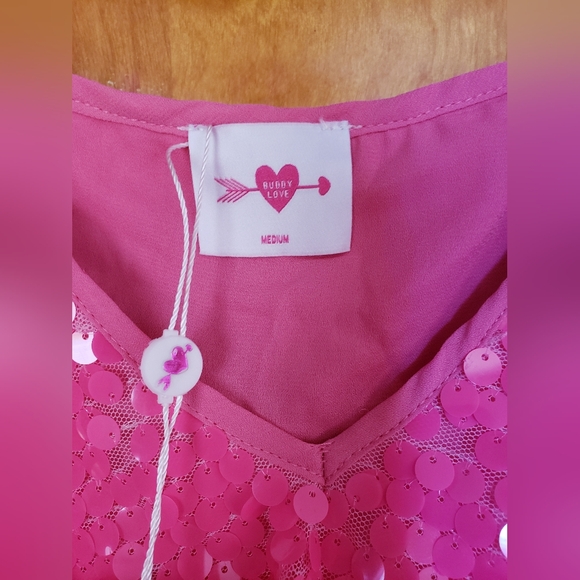 Pink Sequin Ruffle Dress - Picture 4 of 5